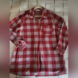 SOFT SURROUNDINGS Mad About Plaid Red and Grey Tunic XL